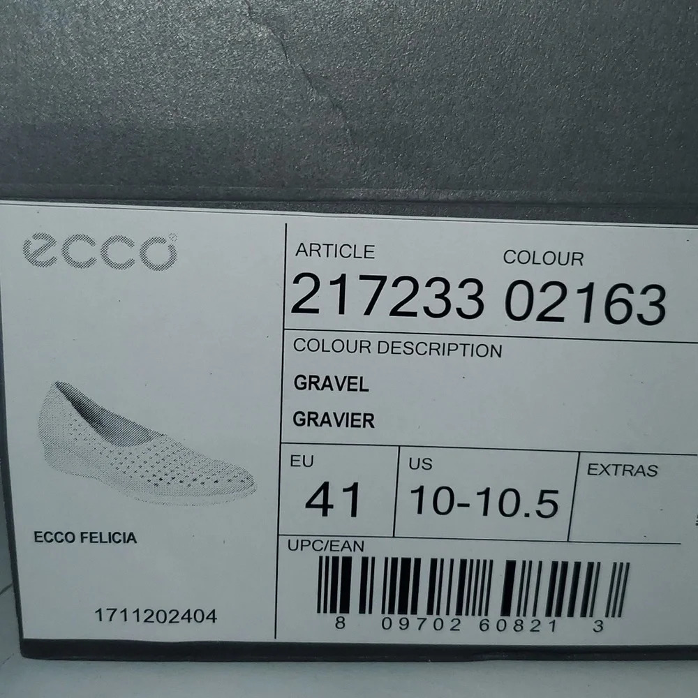 Ecco Women's Felicia Summer Slip on Leather Shoe in Gravel EU 41 NWT - Picture 2 of 10